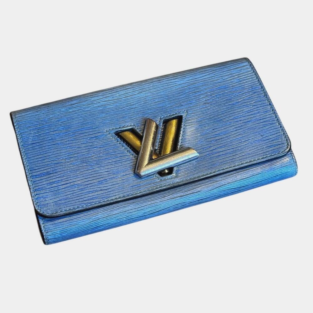 Louis Vuitton Epi Twist Wallet Blue Authentic Epi Leather #136.